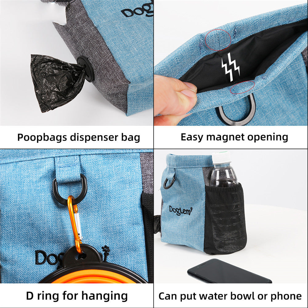 Portable Training Dog Snack Bag Canvas Waist Outdoor