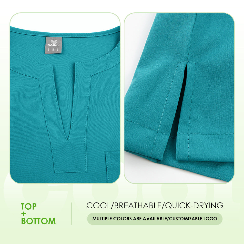 New V-neck Two-piece Medical Work Uniform