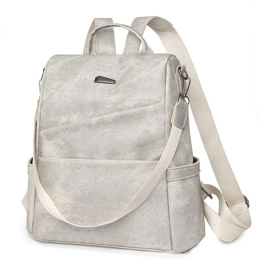 Women's Soft Leather Backpack Bag Leisure Commute Simple Travel Schoolbag
