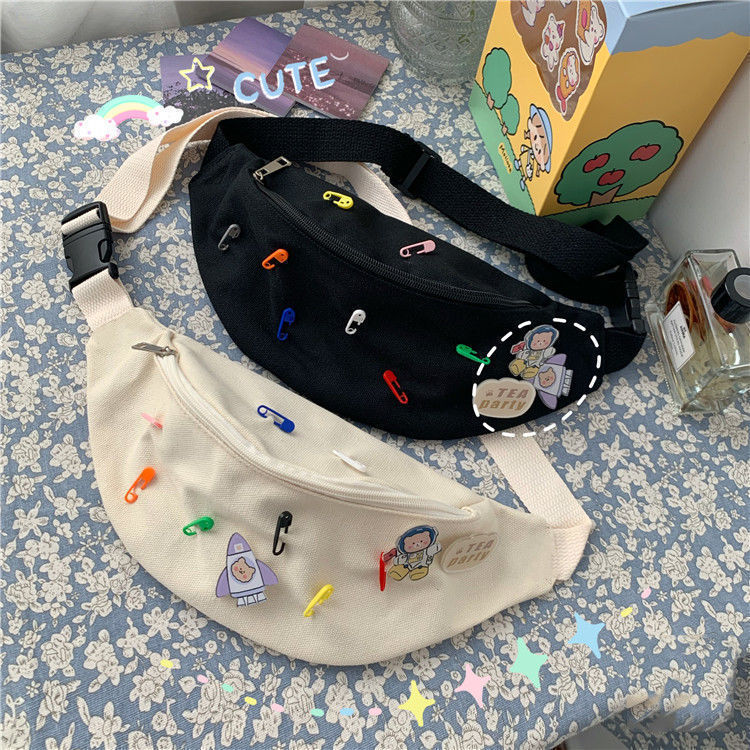 Korean Style Cute Cartoon Canvas Messenger Bag