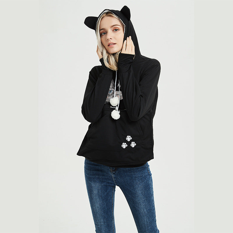 Pocket Sweatshirt Pullover Hooded Women