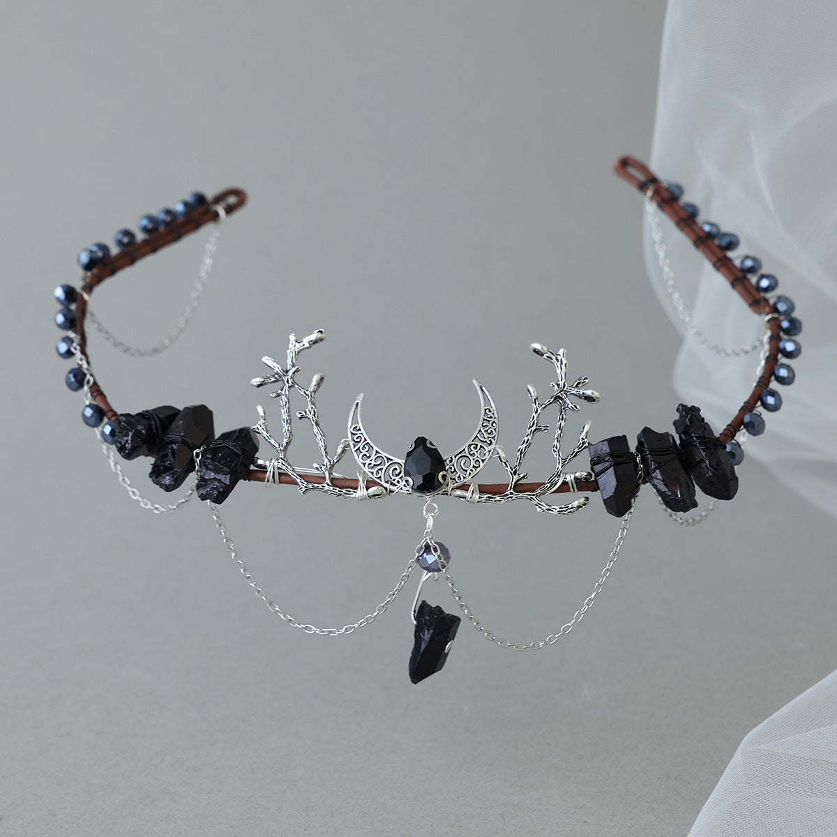 Handwoven Moon Tassel Chain Hairband For Women