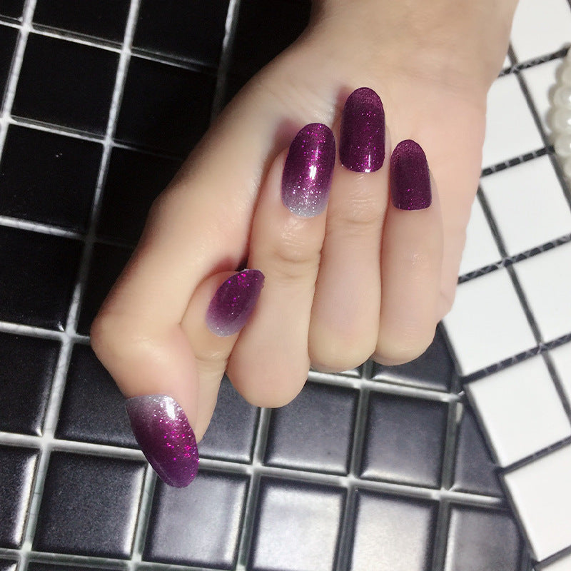 Internet Celebrity Gradient Onion Powder Little Nail Stickers