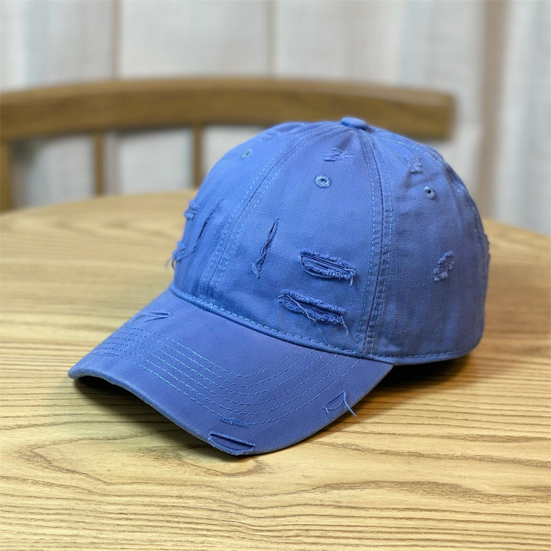 Men's And Women's Fashion Retro Do Old Hole Baseball Hat