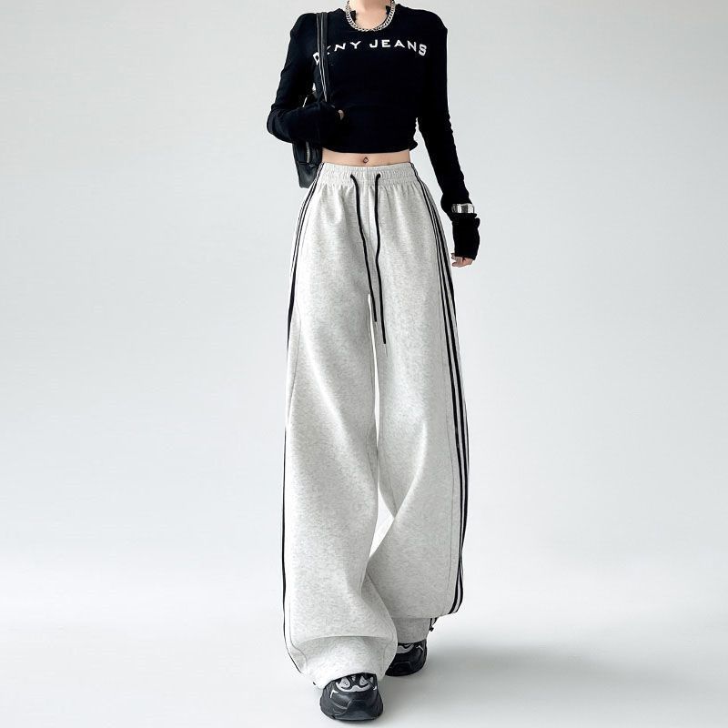 Womens Casual Straight-Leg Sports Sweatpants With A Techy Feel