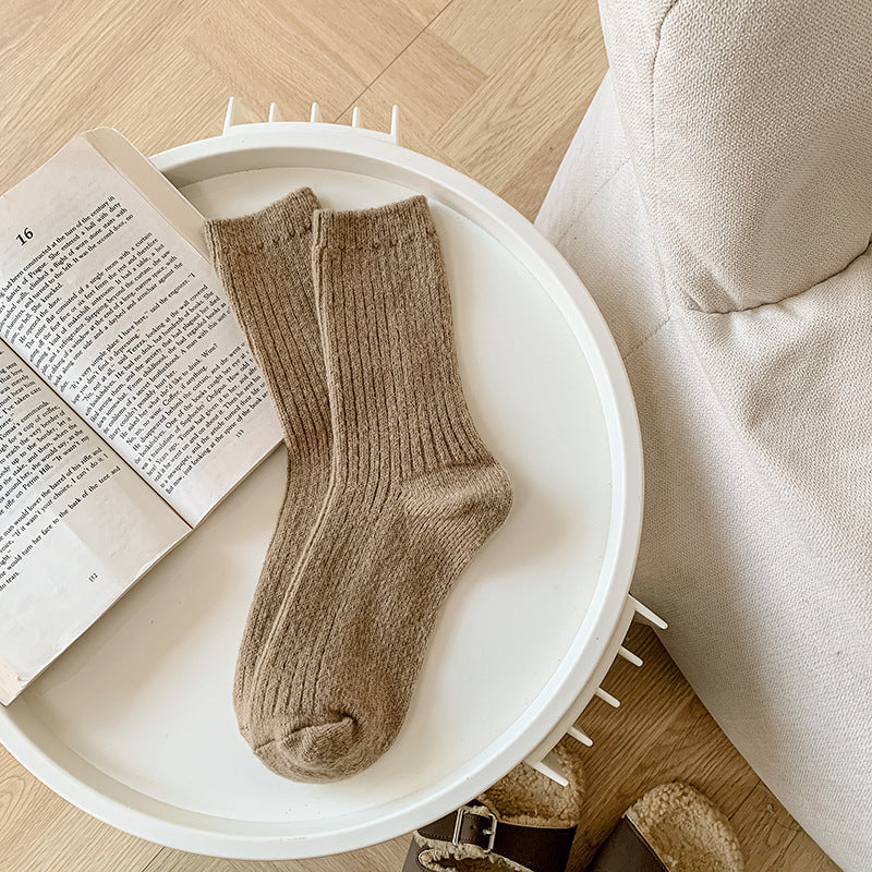 Solid-color Womens Socks Made From Cashmere