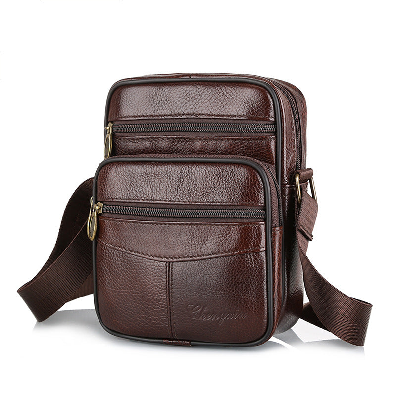 New Men's First Layer Leather Shoulder Bag