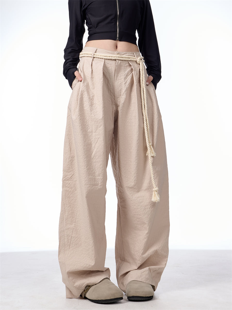 Retro Casual Pants Female Texture Machete Design