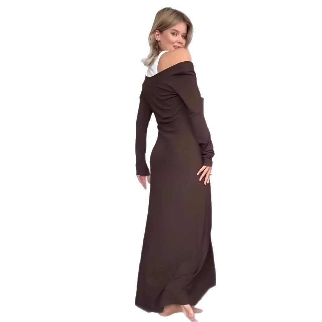 T-shirt Dress Women's Real Shot Modal Fake Two Pieces