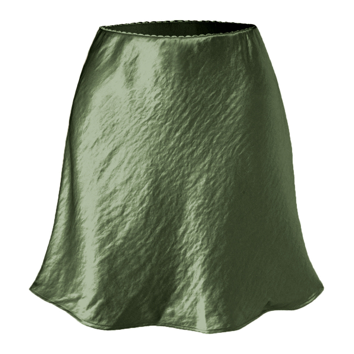 Womens Lace-trimmed Satin Skirt With A Textured Finish