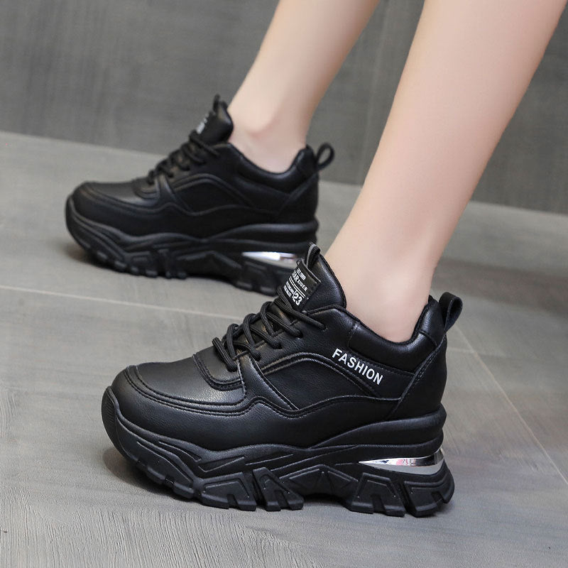 Women's Winter Fleece Thick Bottom Leisure Sports Inner Height Increasing Shoes