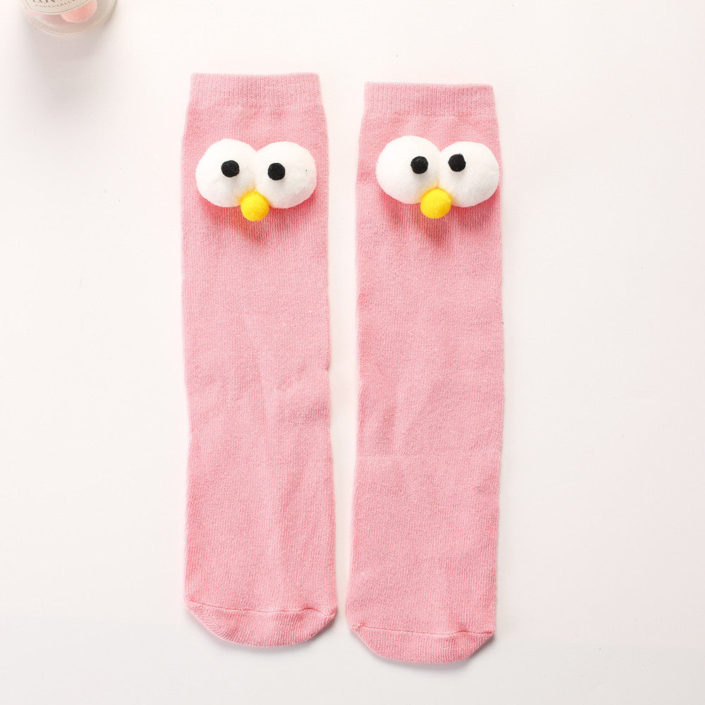 Knee-length Doll Socks With Big Eyes