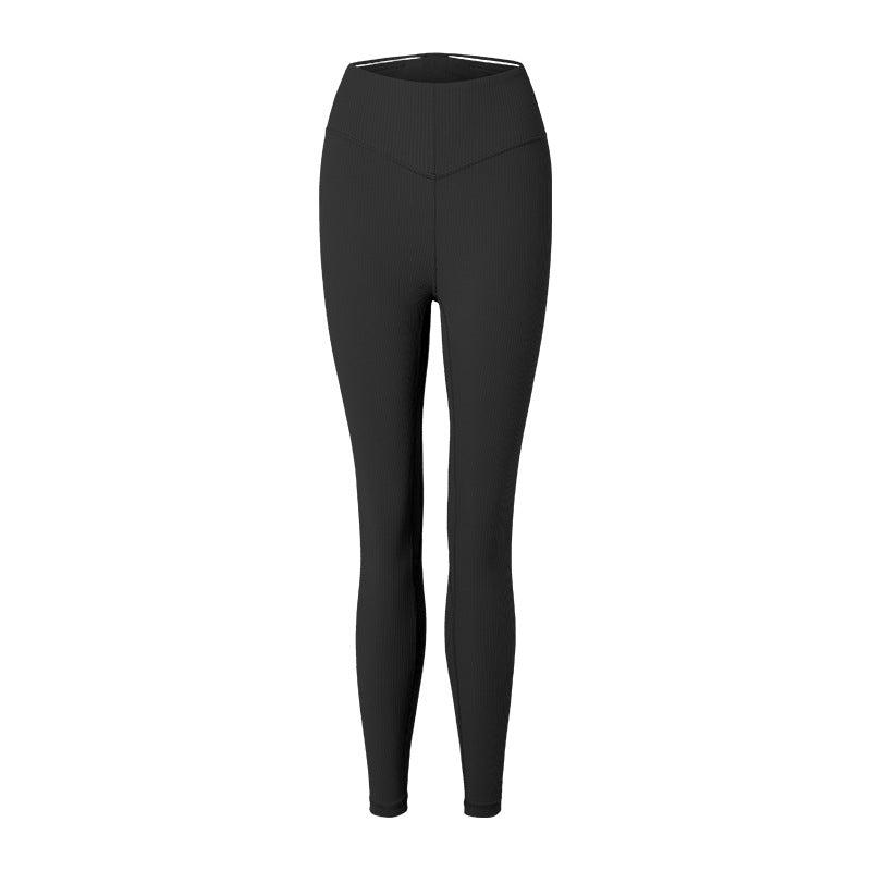 Vertical Rib Running Fitness Sports Tights For Women