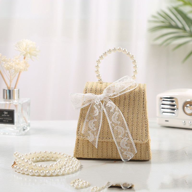 Summertime New Fund Is Relaxed Bowknot Straw Makes Up A Bag