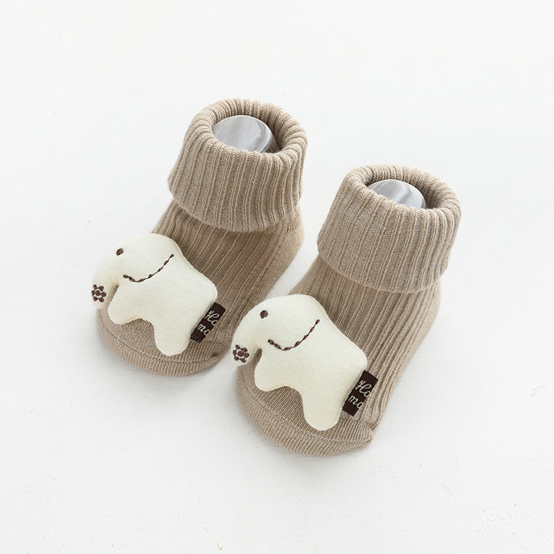 Newborn Baby Socks With Three-dimensional Cartoon Doll