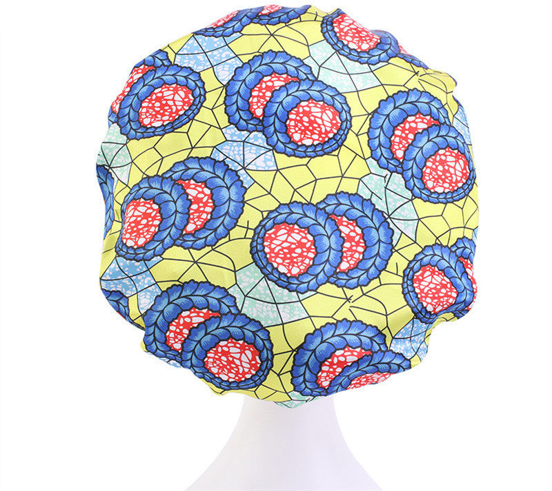 Printed Satin Round Wide Brim Stretch Nightcap