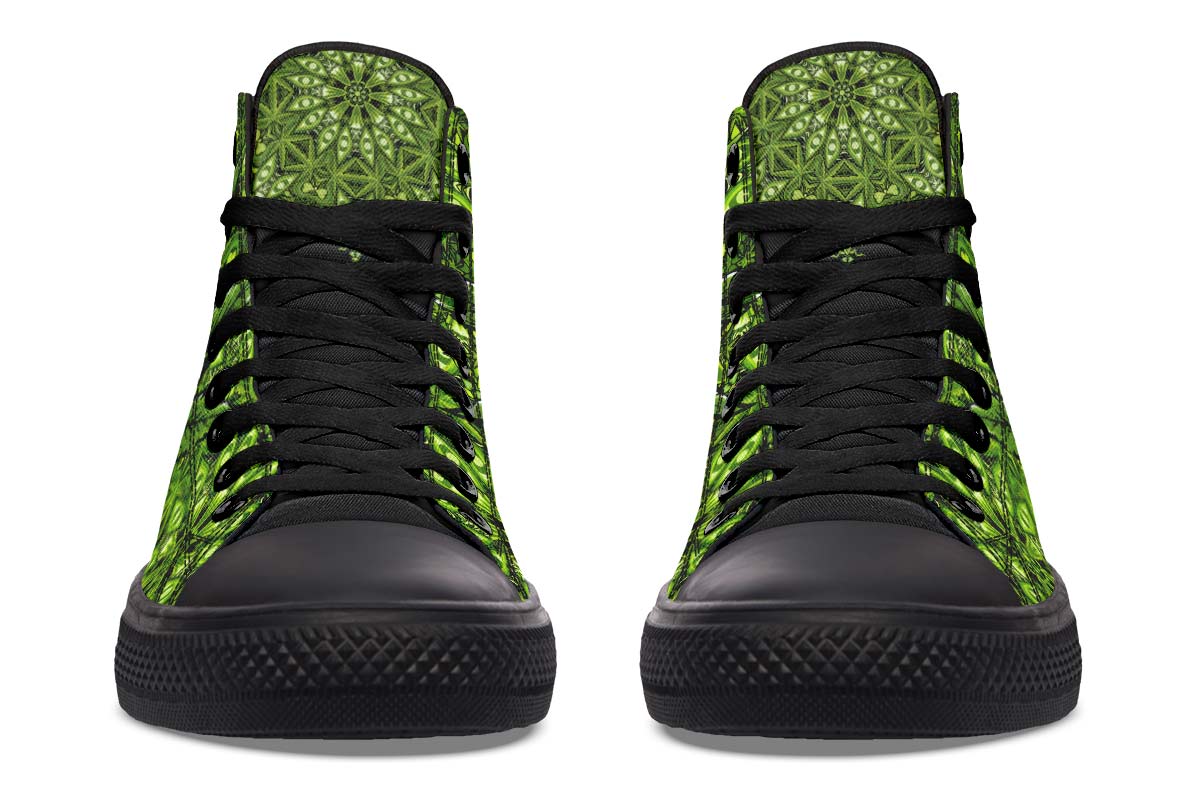 Men's And Women's Fashion Color Printing High-top Canvas Shoes