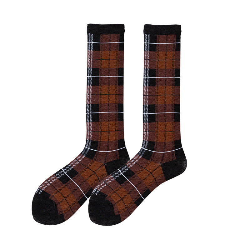 Women's High Tube Calf And Knee Pile Stockings Cotton Socks