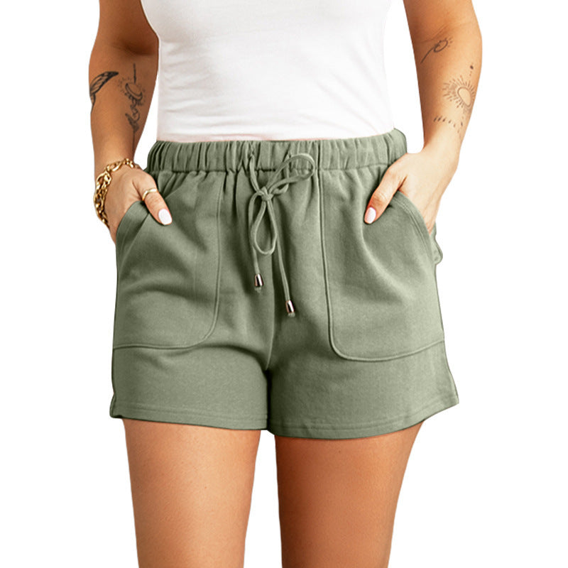 Women's High Waist Straight Drawstring Loose Casual Shorts