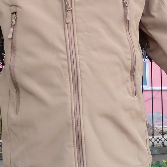 Thin Section Sharkskin Sports Soft Shell Waterproof Three-in-one Men's Warm Rushing Jacket