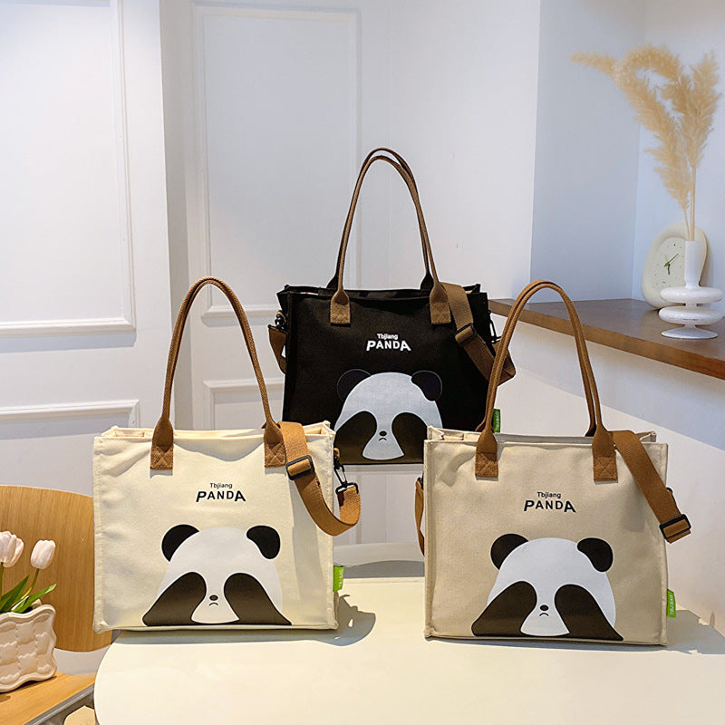 Leisure Commuter Cute Panda Student Handheld Book Bag
