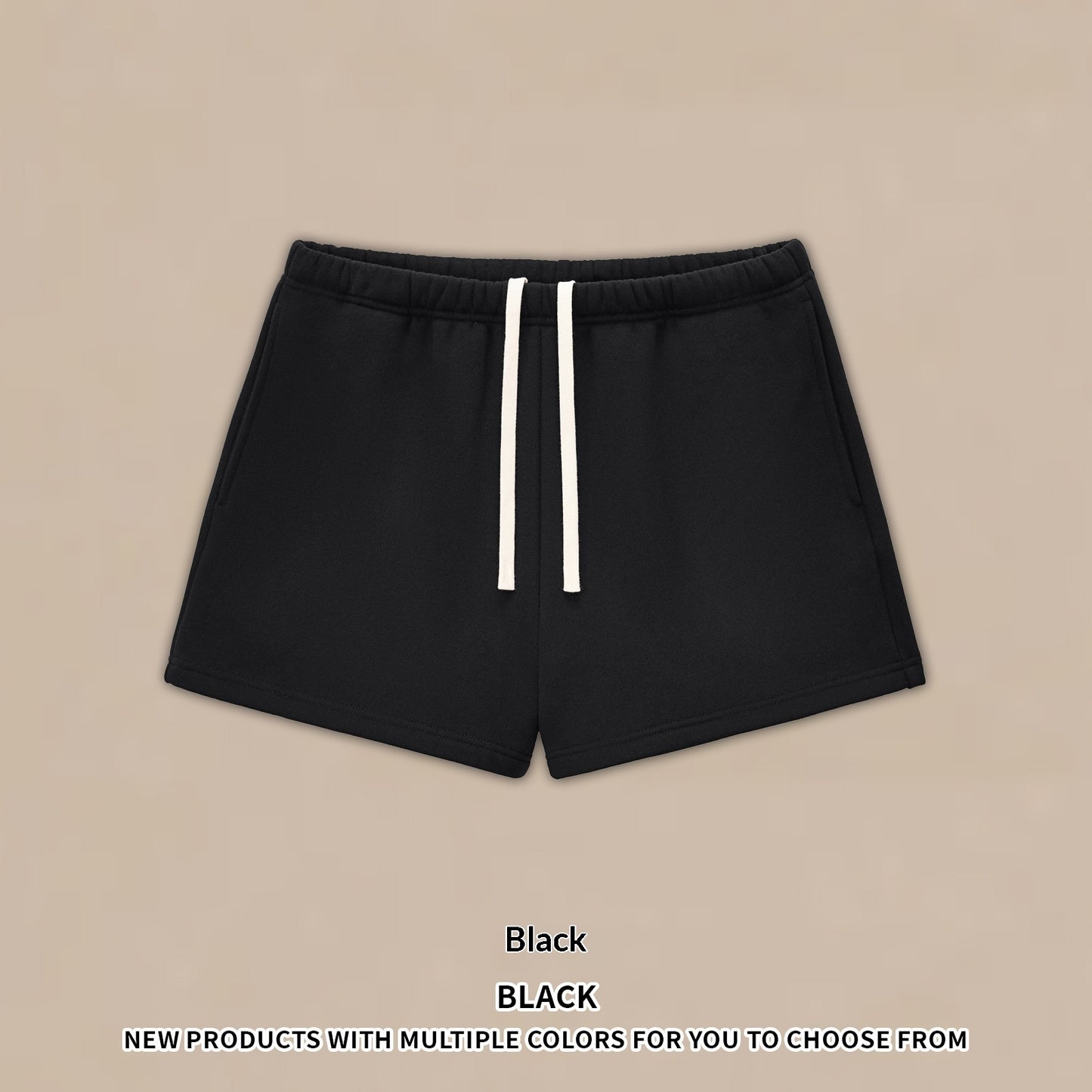 Halvhøjhalset sweatshirt- og shorts-sæt i amerikansk fleece