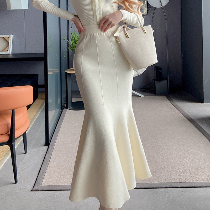 Design Sense Mode Fishtail Skirt Kvinders Højtaljede Slim Fit