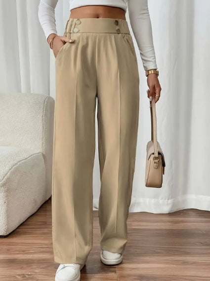 Draping Mop Casual Pants High Waist