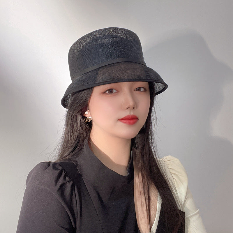 Summer Cambric Stiff Bucket Hat Women