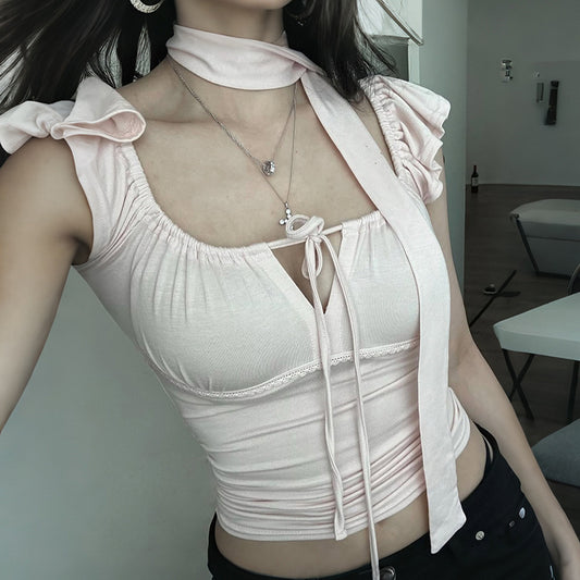 Stylish Minimalist Slim Fit Womens Short Sleeve Top