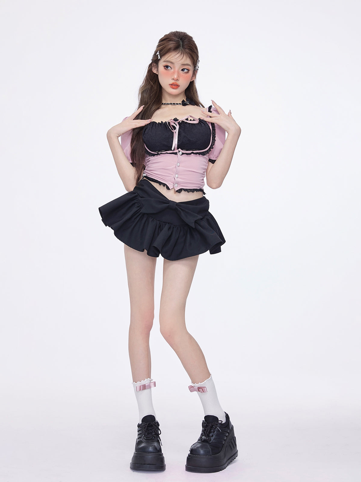Bubble Sleeve Short T-shirt Women's Short Summer Top