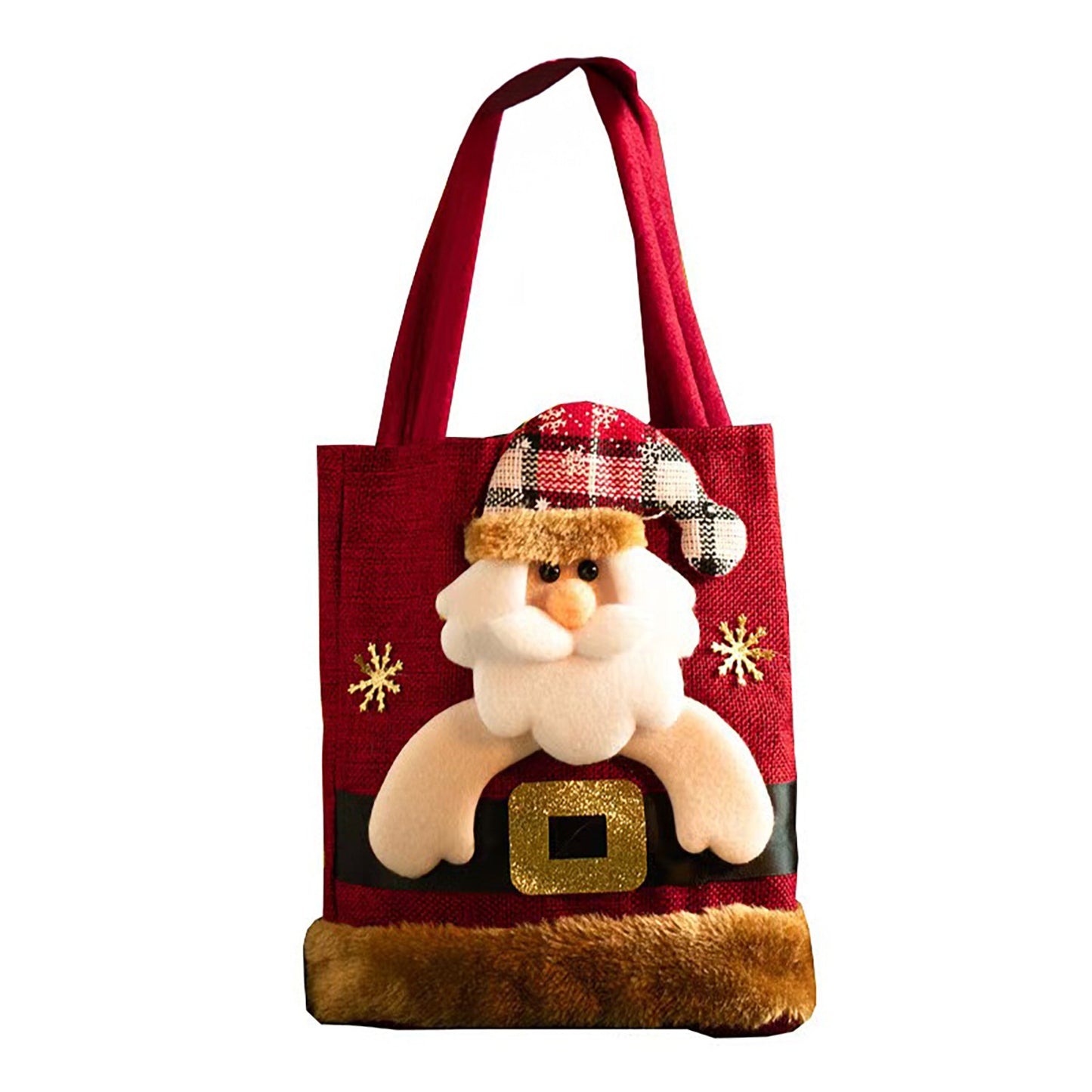 Christmas Ornament Tote Bag With A Distressed Plush Finish