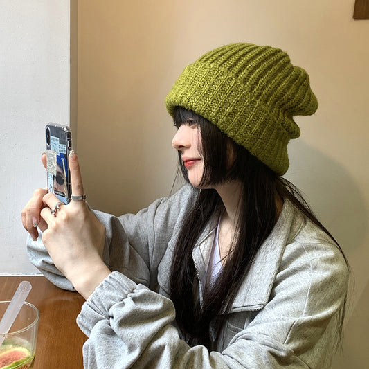 Japanese Simple Solid Flanging Wool Hat