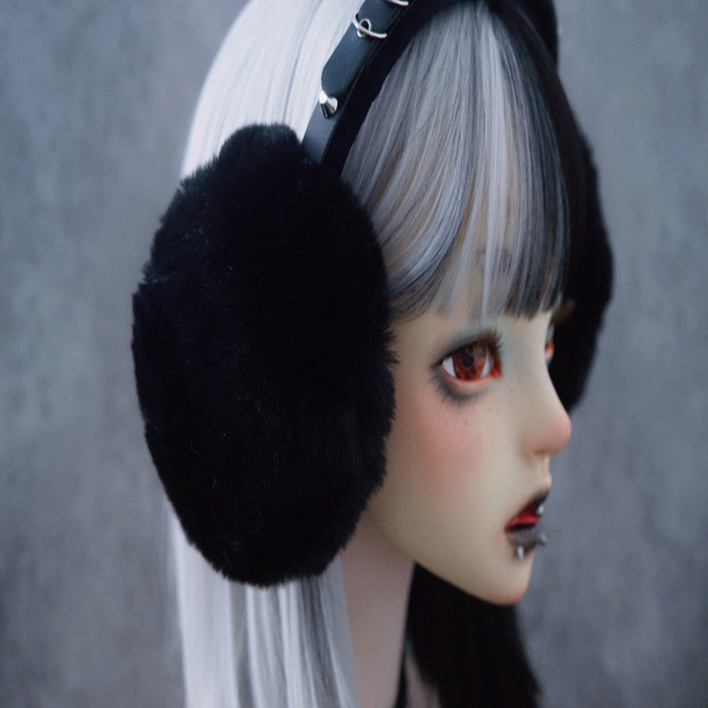 Faux Fur Rivets Headband Earmuffs Autumn And Winter Warmth