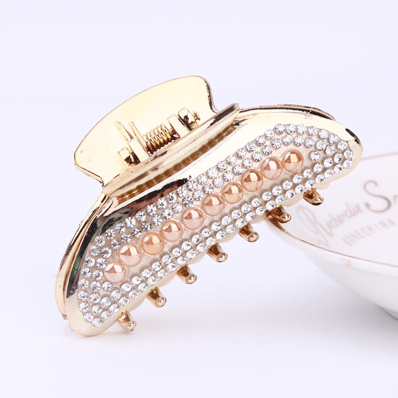 Enkel Elektrobelagt Perle Rhinestone Måneklips Barrergreb Mellem Plastikgreb