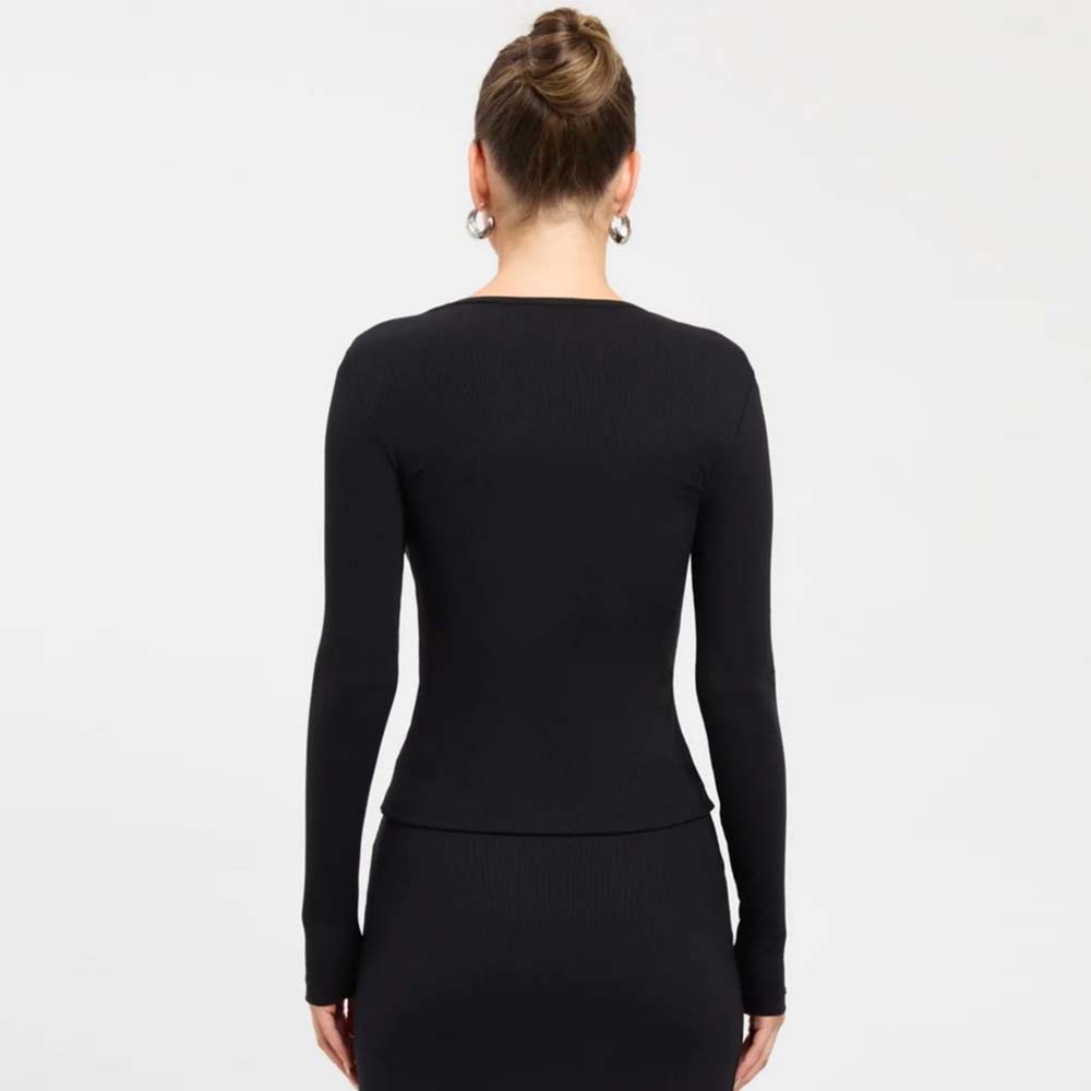 Sexy V-neck T-shirt Autumn And Winter Crop Top Long Sleeve Innerwear