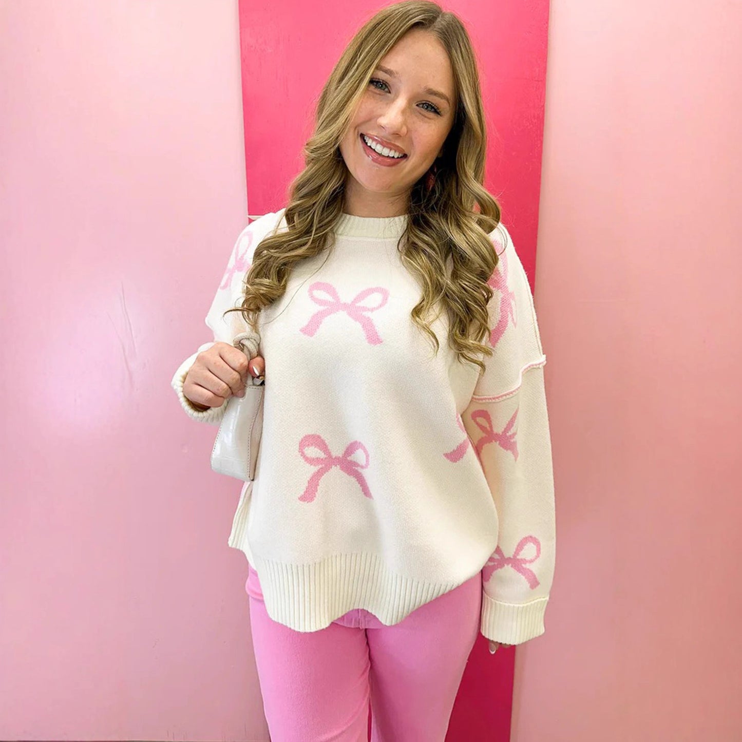 All-match Bow Women's Pullover Loose Sweater