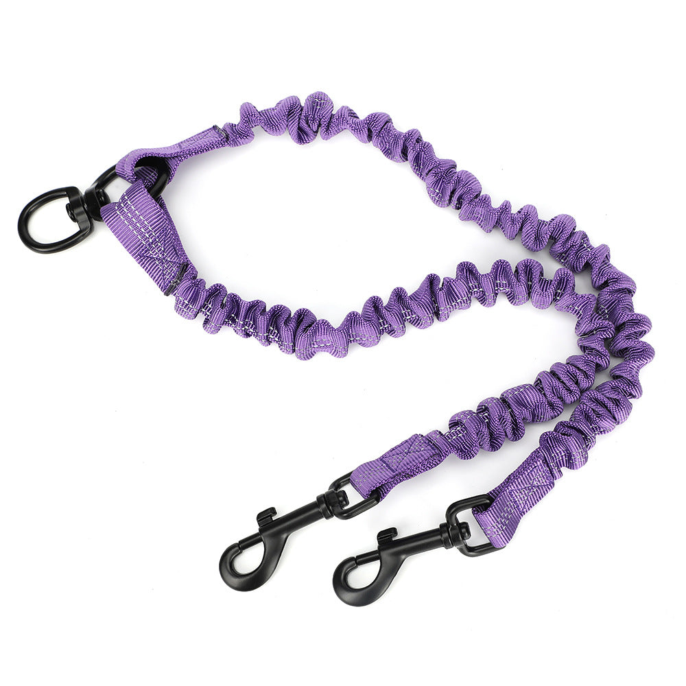 Pet Supplies Reflective Double Head Strap Dog One Drag Two