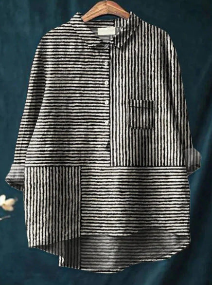 Women's Casual Loose Printed Round Neck Shirt
