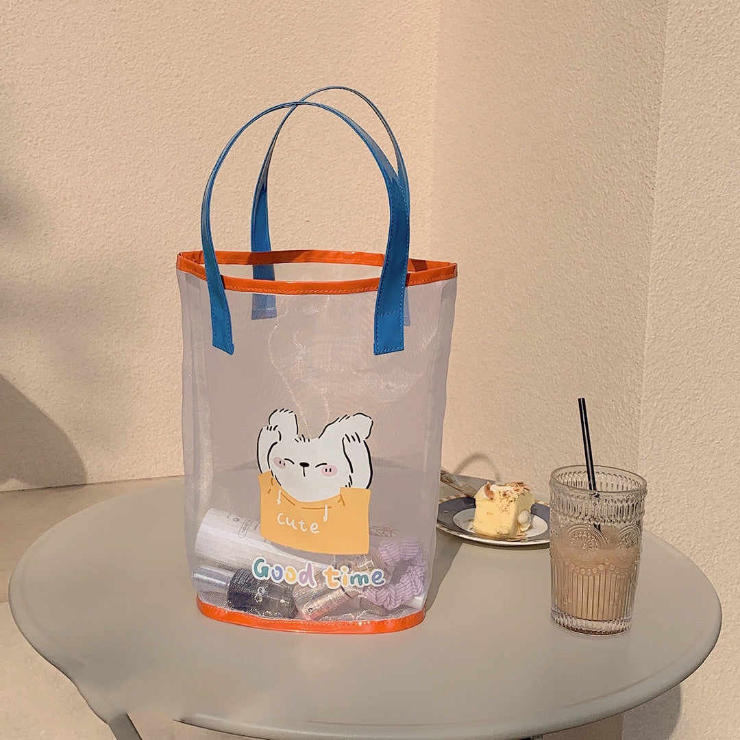 Large-capacity Love Girl Heart Hand Carrying Mesh Bag