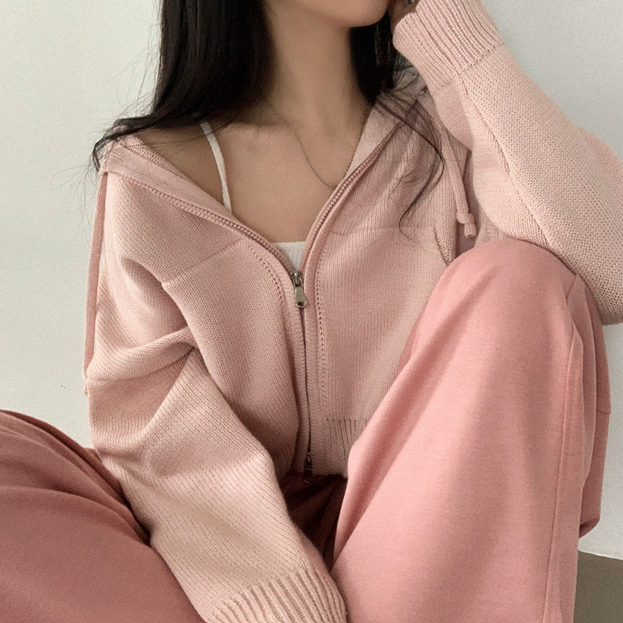 All-matching Hooded Sweater Jacket Long-sleeved Heavy Industry Pocket
