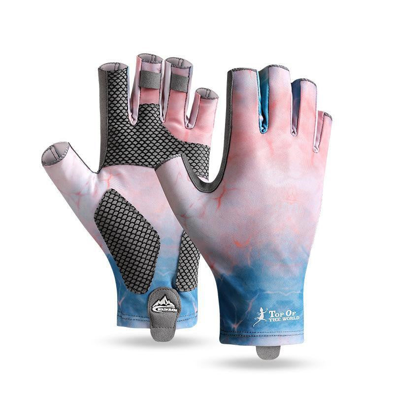 Ice Silk Sunscreen Palm Microfiber Non-slip Wear-resistant High Elastic Men's Gloves