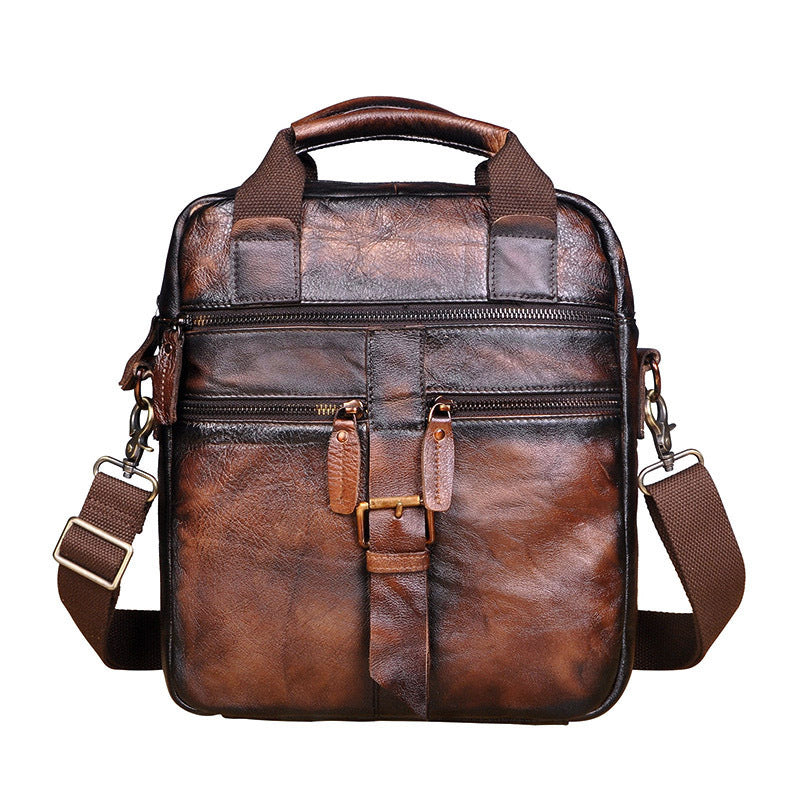 Leather Retro Men's 10-inch Tablet Shoulder Bag Diagonal Bag