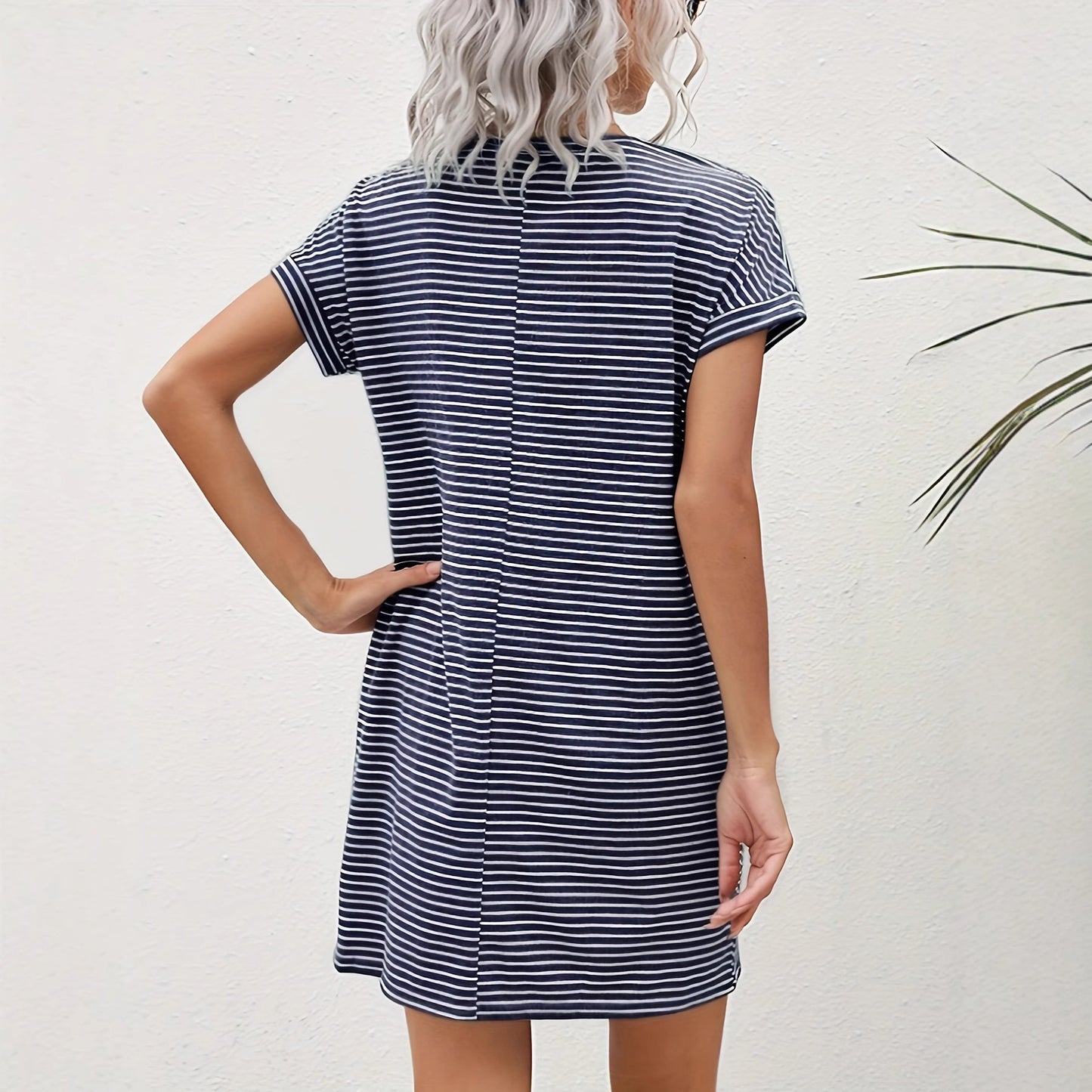 Summer New Womens Home Casual Sports Pocket Dress