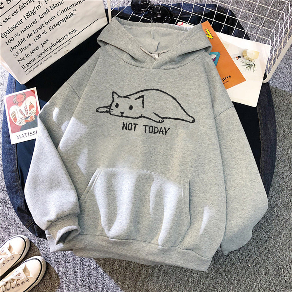 Cute Kitten Fleece Long Sleeve Sweater Hoodie