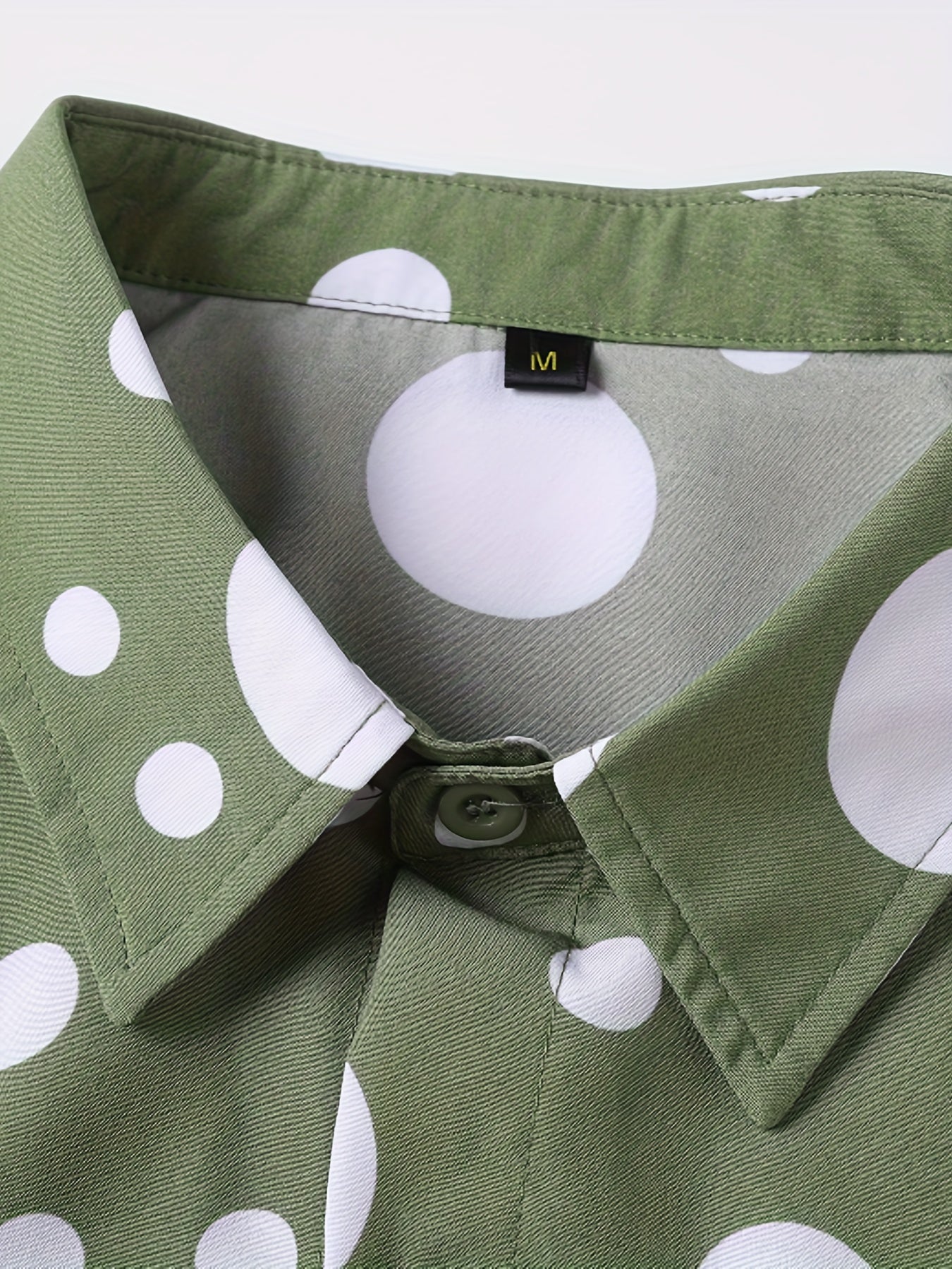 Casual And Versatile Long-sleeved Shirt With Polka Dot Prints For Teenagers And Men