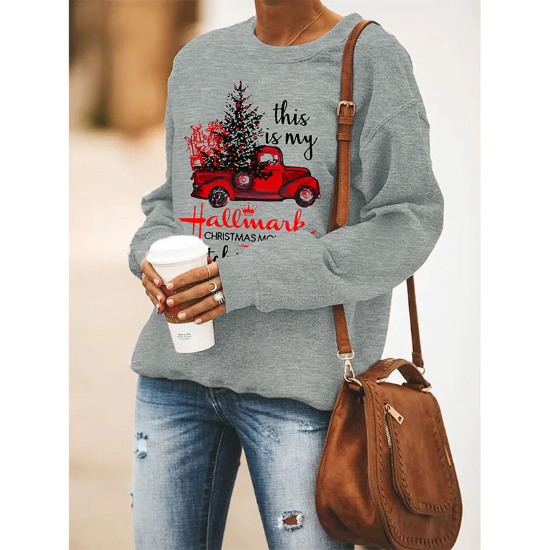 Women's Round Neck Long Sleeve Sweater Christmas