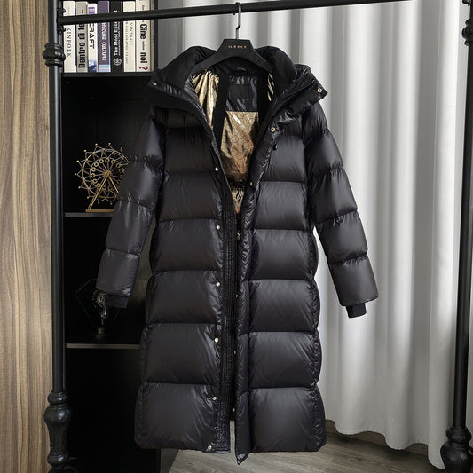 White Duck Down Mid-length Down Jacket Women