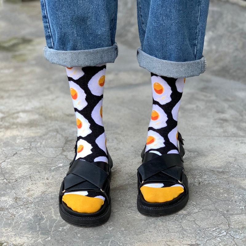 Cute Cotton Socks Women's Mid-tube Color Anime Wild Retro