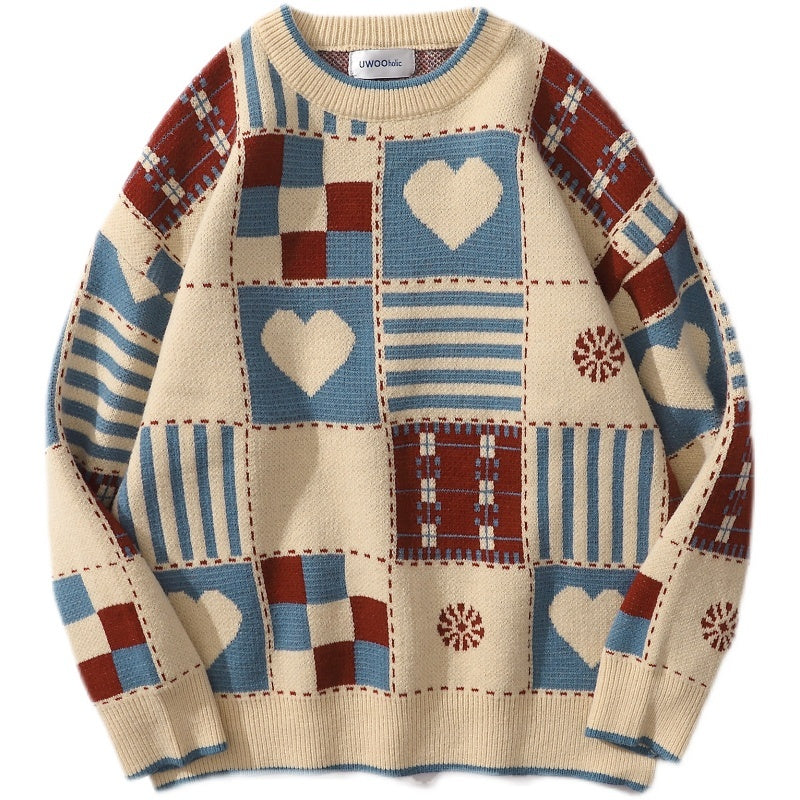 Niche Couple American Retro Loose Long-sleeved Sweater